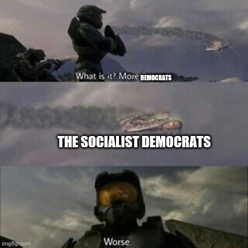 Socialists? | DEMOCRATS; THE SOCIALIST DEMOCRATS | image tagged in what is it more brutes,socialist,funny,memes,halo,democrat | made w/ Imgflip meme maker