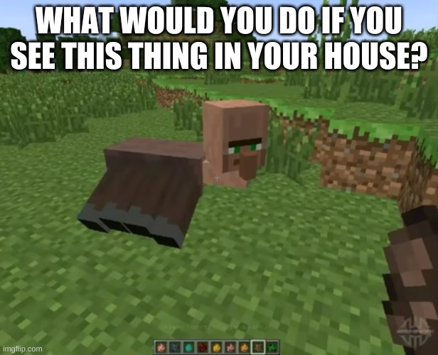 *confused screaming | WHAT WOULD YOU DO IF YOU SEE THIS THING IN YOUR HOUSE? | image tagged in memes,funny,cursed image,minecraft,what can i say except aaaaaaaaaaa,i miss ten seconds ago | made w/ Imgflip meme maker