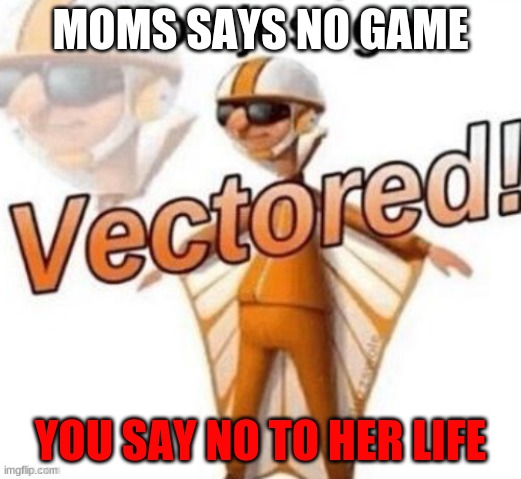 You just got Vectored | MOMS SAYS NO GAME; YOU SAY NO TO HER LIFE | image tagged in you just got vectored | made w/ Imgflip meme maker