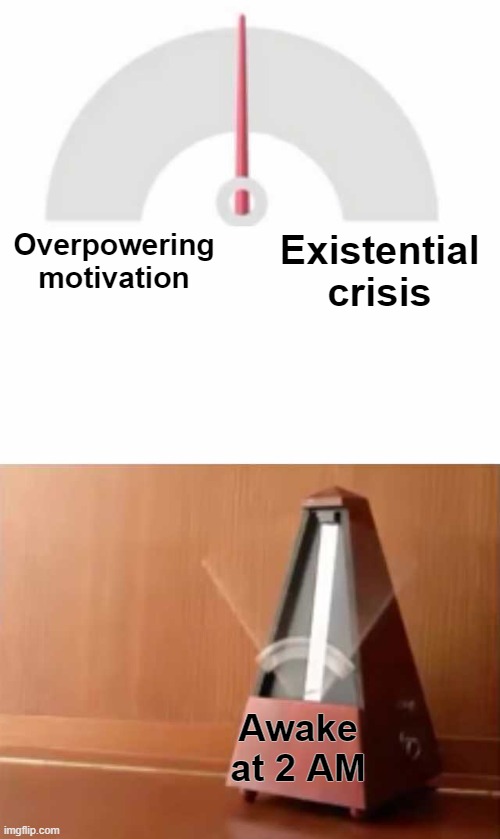 Metronome | Overpowering motivation; Existential crisis; Awake at 2 AM | image tagged in metronome | made w/ Imgflip meme maker