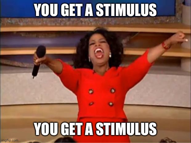 Oprah You Get A Meme | YOU GET A STIMULUS; YOU GET A STIMULUS | image tagged in memes,oprah you get a | made w/ Imgflip meme maker