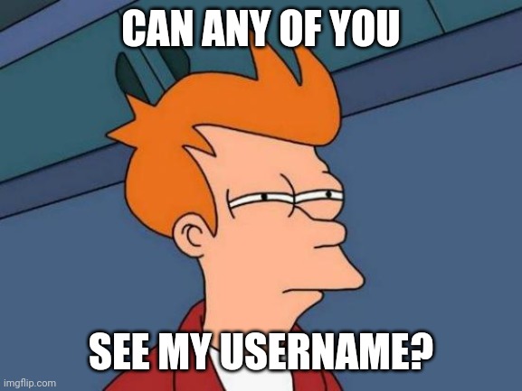 Futurama Fry | CAN ANY OF YOU; SEE MY USERNAME? | image tagged in memes,futurama fry | made w/ Imgflip meme maker