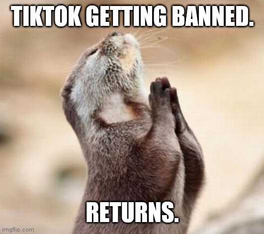 Lord please give me strength | TIKTOK GETTING BANNED. RETURNS. | image tagged in lord please give me strength | made w/ Imgflip meme maker