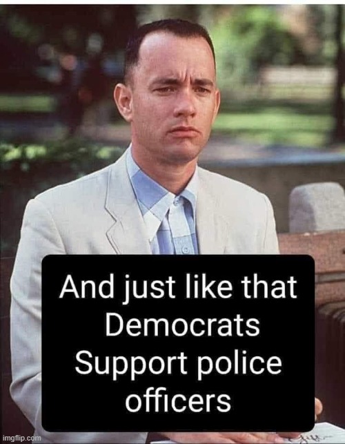 And Just Like That... Democrats support the police | image tagged in and just like that | made w/ Imgflip meme maker