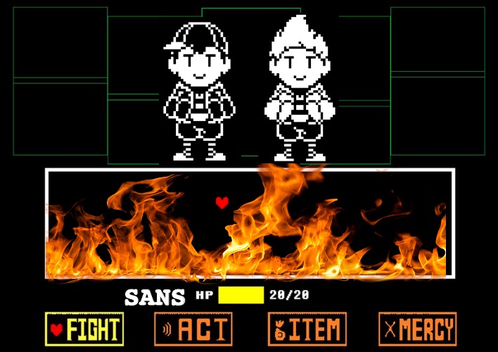 Requested by Ness_says_Okay | SANS | image tagged in blank undertale battle,earthbound,mother,ness,lucas,undertale | made w/ Imgflip meme maker