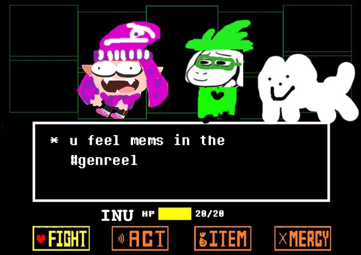 The Fricked Time Treeo | image tagged in deltarune,undertale,inkling,splatoon,bad time trio,ralsei | made w/ Imgflip meme maker