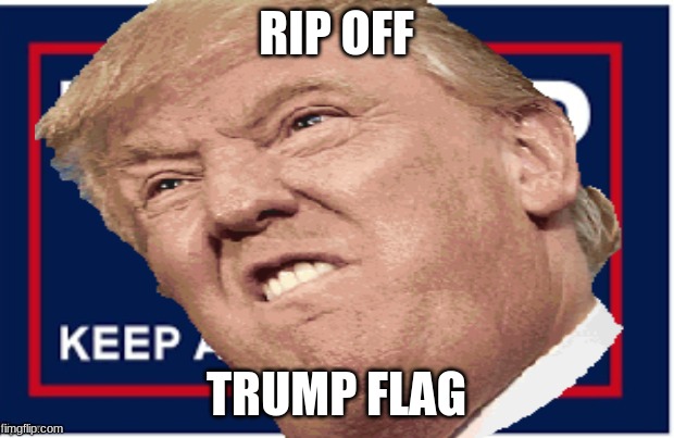 im a trump supporter btw | RIP OFF; TRUMP FLAG | image tagged in trump,ripoff trump flag | made w/ Imgflip meme maker
