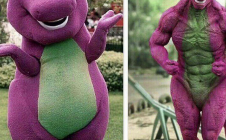 High Quality barney not so strong Blank Meme Template