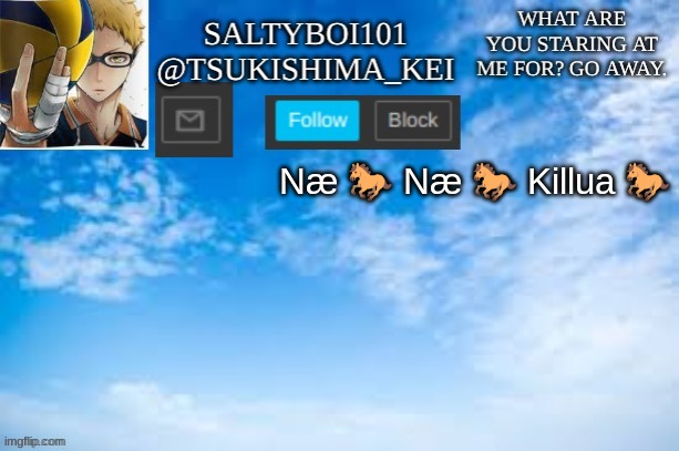 If you get the reference then I love you. | Næ 🐎 Næ 🐎 Killua 🐎 | image tagged in yeet | made w/ Imgflip meme maker