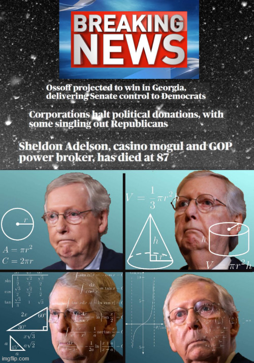 Mitch Math | image tagged in mitch mcconnell,minority leader,oops,shit the bed,math lady/confused lady | made w/ Imgflip meme maker