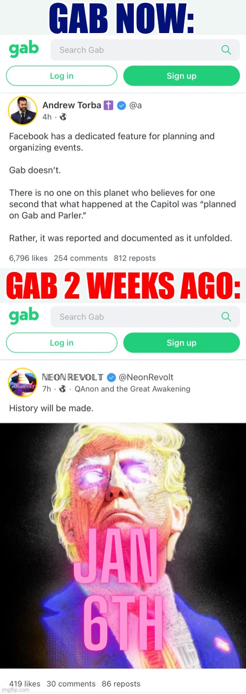 Gab hypocrisy Blank Meme Template
