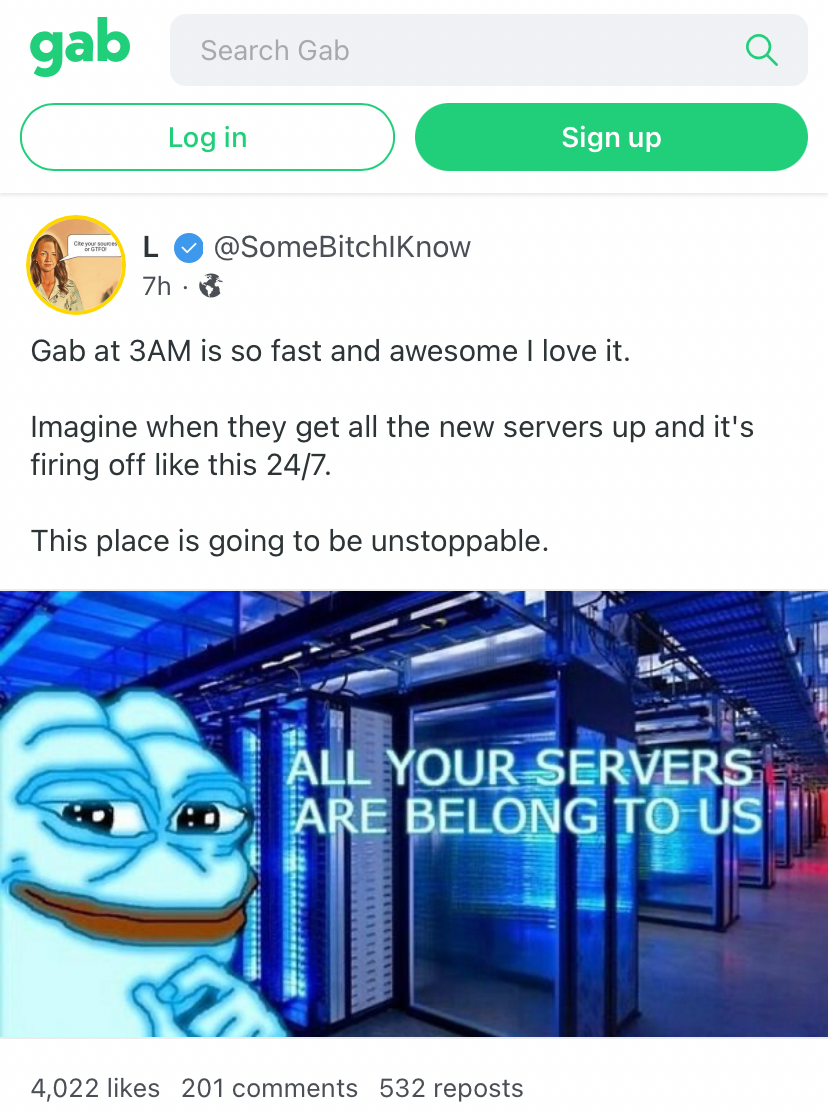 Gab servers Blank Meme Template