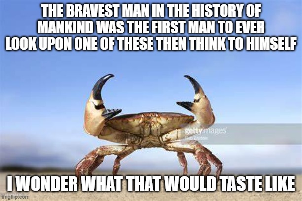 Bravest Man | THE BRAVEST MAN IN THE HISTORY OF MANKIND WAS THE FIRST MAN TO EVER LOOK UPON ONE OF THESE THEN THINK TO HIMSELF; I WONDER WHAT THAT WOULD TASTE LIKE | image tagged in funny memes | made w/ Imgflip meme maker