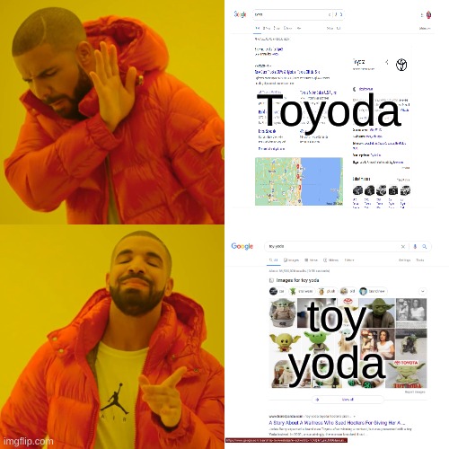 hmmmm | Toyoda; toy yoda | image tagged in memes,drake hotline bling | made w/ Imgflip meme maker