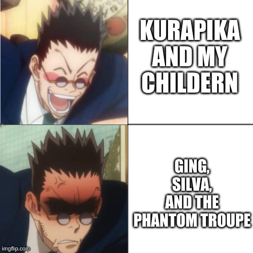 meme but with Leorio and Kurapika