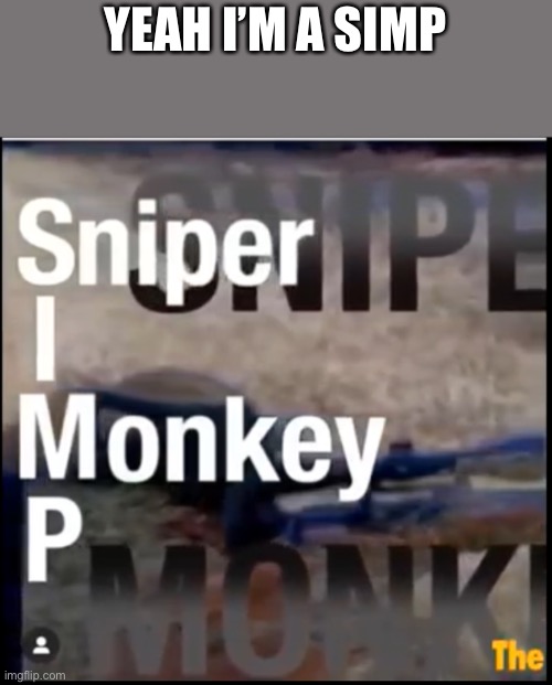 I’m a simp | YEAH I’M A SIMP | image tagged in simp,sniper,monkeys | made w/ Imgflip meme maker