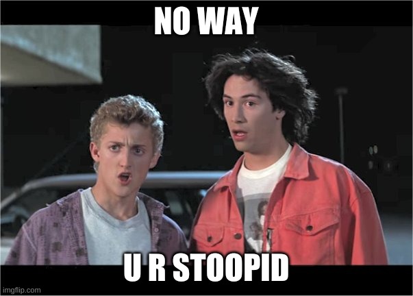 No Way | NO WAY U R STOOPID | image tagged in no way | made w/ Imgflip meme maker