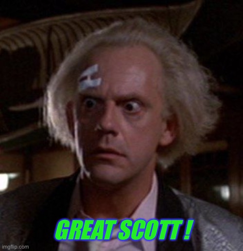 Doc Brown | GREAT SCOTT ! | image tagged in doc brown | made w/ Imgflip meme maker