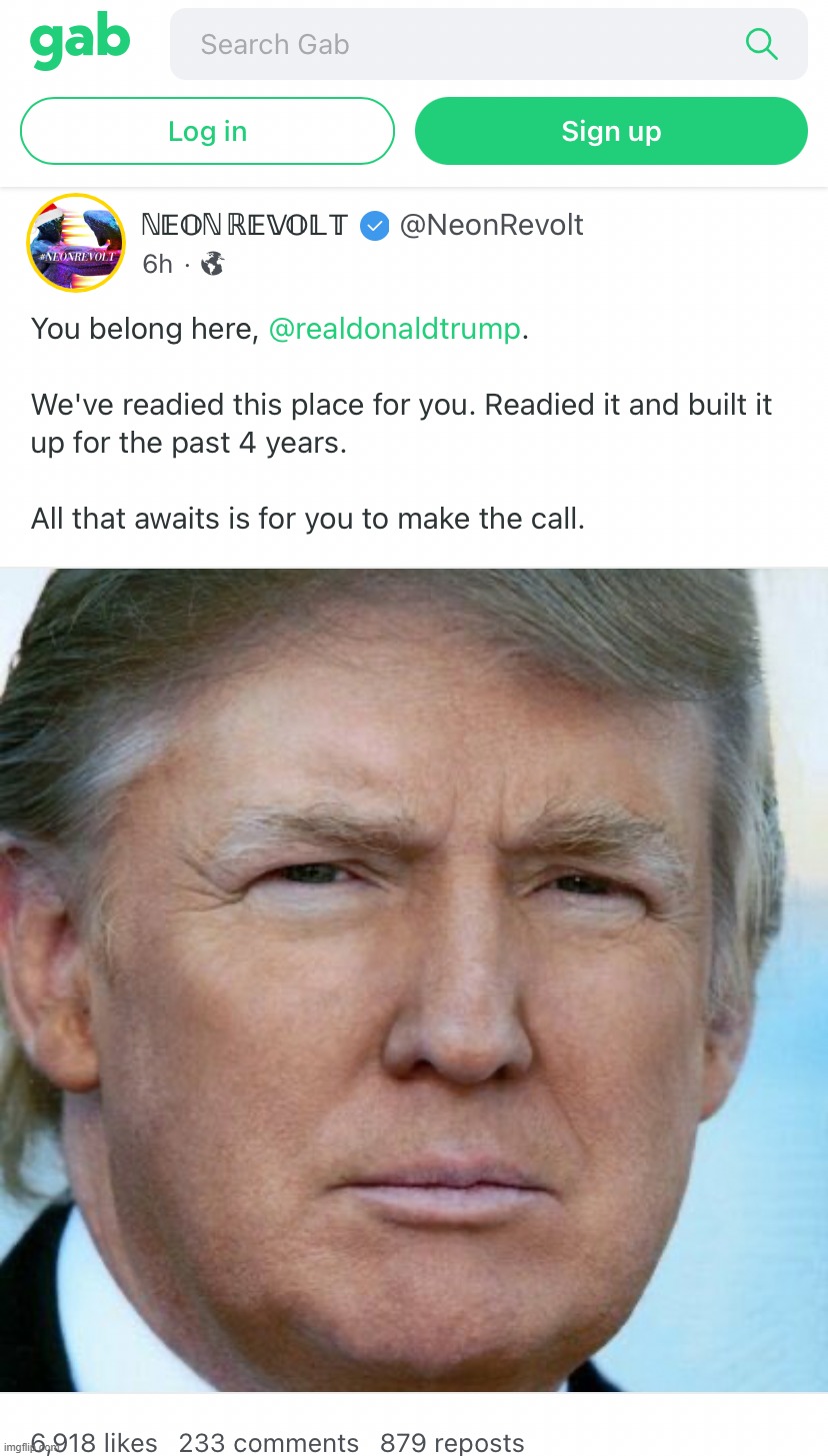 Gab Trump | image tagged in gab trump | made w/ Imgflip meme maker