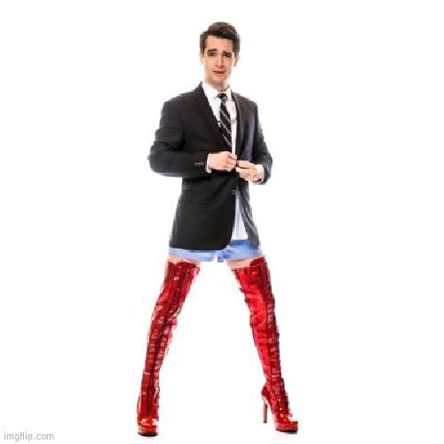 brendons kinky boots bc hes a sass queen | image tagged in brendon urie | made w/ Imgflip meme maker