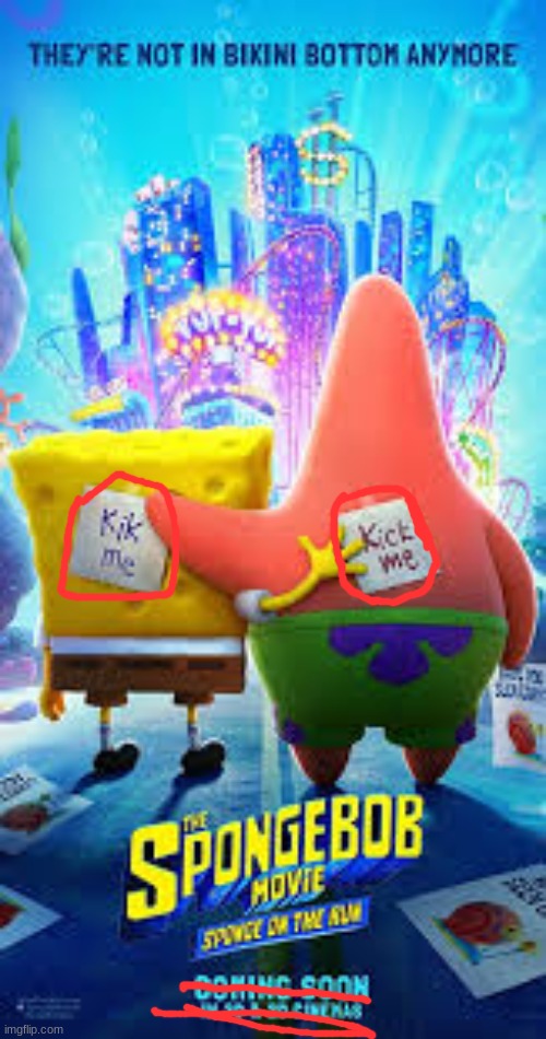 spongebob on the run kik me kick me | image tagged in spongebob,patrick,kick me,kik me | made w/ Imgflip meme maker