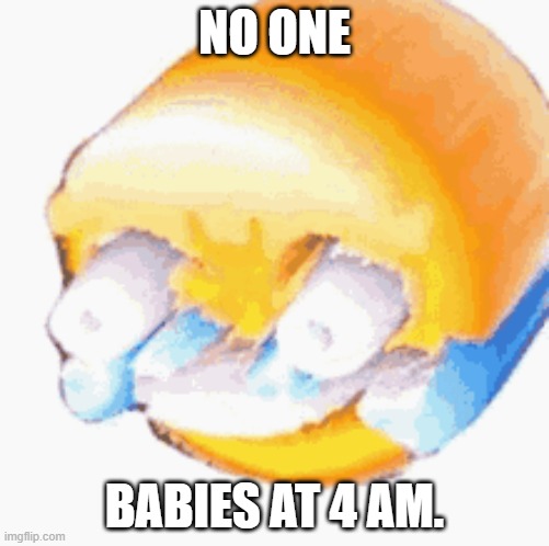 LEL | NO ONE; BABIES AT 4 AM. | image tagged in lel | made w/ Imgflip meme maker