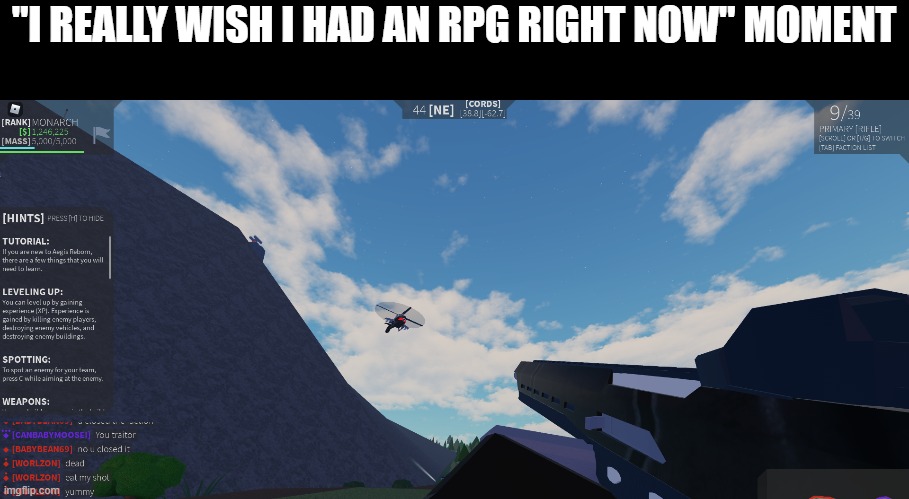 "I really wish I had an RPG right now" | "I REALLY WISH I HAD AN RPG RIGHT NOW" MOMENT | image tagged in roblox,roblox meme | made w/ Imgflip meme maker