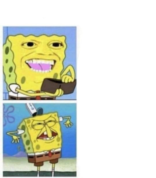 spongebob wallet inverse Blank Meme Template