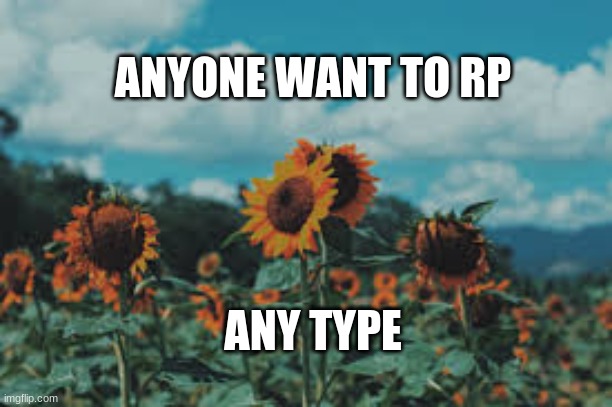 ANYONE WANT TO RP; ANY TYPE | made w/ Imgflip meme maker
