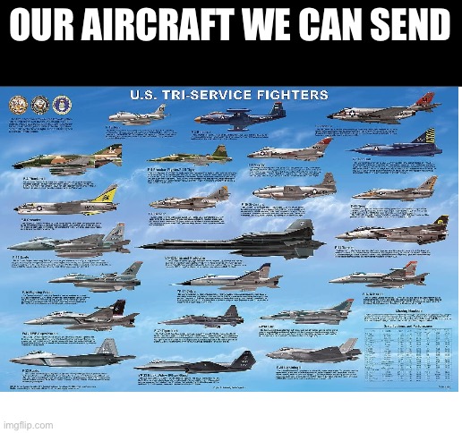  OUR AIRCRAFT WE CAN SEND | image tagged in blank white template | made w/ Imgflip meme maker