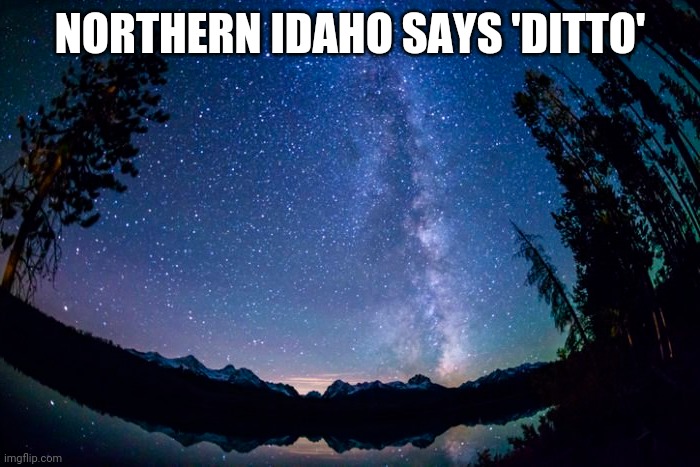 idaho | NORTHERN IDAHO SAYS 'DITTO' | image tagged in idaho | made w/ Imgflip meme maker