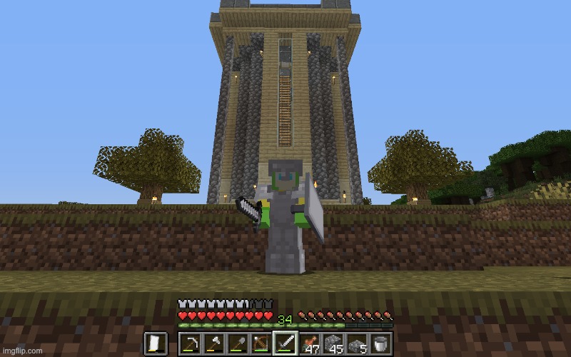 Since Bloo did one, I figured i'd show my favorite build in my survival world | made w/ Imgflip meme maker