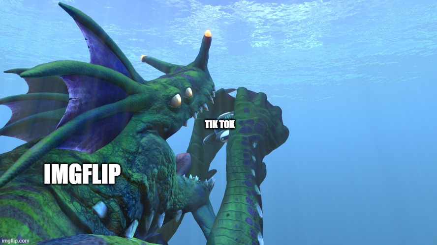 Subnautica, Sea Dragon Leviathan eats us like a sandwhich! | IMGFLIP; TIK TOK | image tagged in subnautica sea dragon leviathan eats us like a sandwhich | made w/ Imgflip meme maker