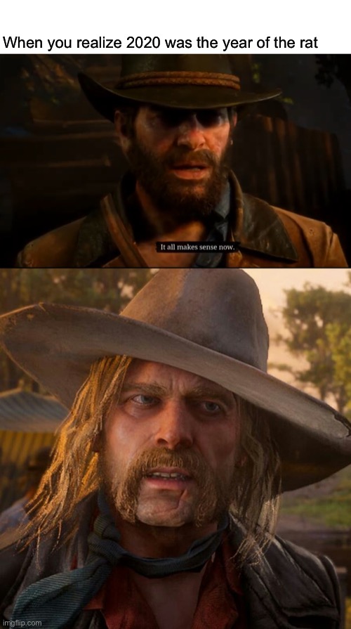RDR2 Meme | When you realize 2020 was the year of the rat | image tagged in memes,video games,videogames,2020,arthur morgan | made w/ Imgflip meme maker
