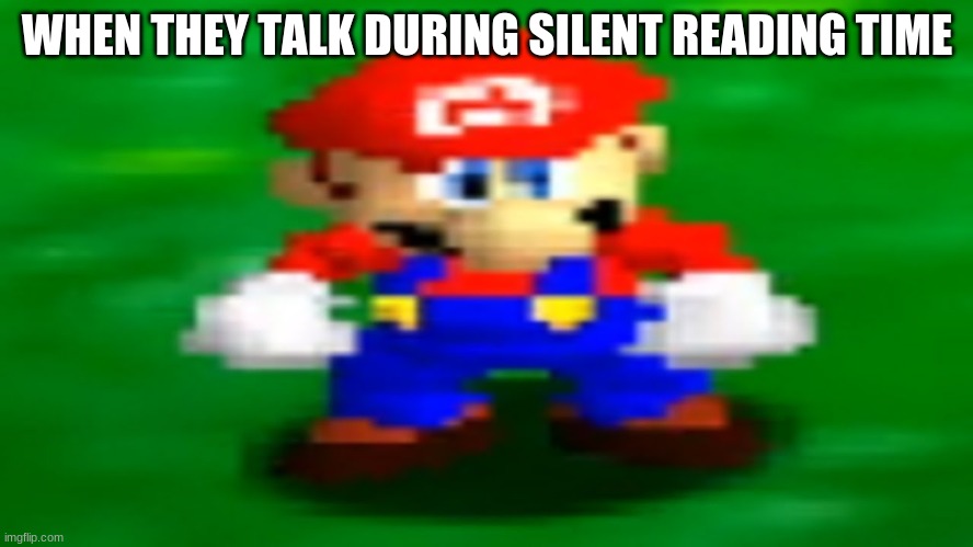 Bruv Did You Talk During Silent Reading Time | WHEN THEY TALK DURING SILENT READING TIME | image tagged in mario | made w/ Imgflip meme maker
