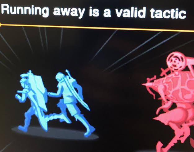 Running away is a valid tactic Blank Meme Template