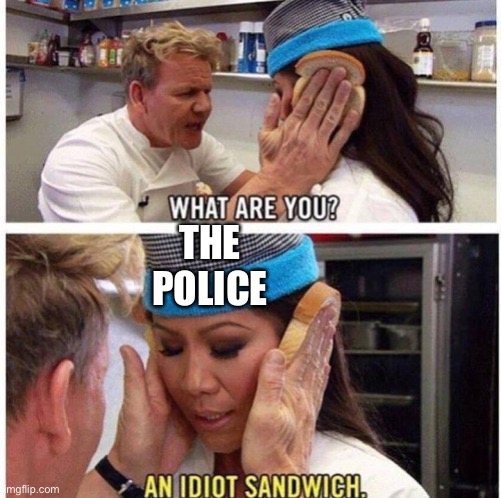 Idiot Sandwich | THE POLICE | image tagged in idiot sandwich | made w/ Imgflip meme maker