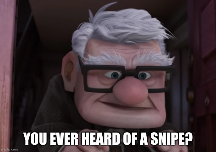 I made a new template for everyone to use. It's from the movie 'Up.' | YOU EVER HEARD OF A SNIPE? | image tagged in you ever heard of a snipe,new template | made w/ Imgflip meme maker