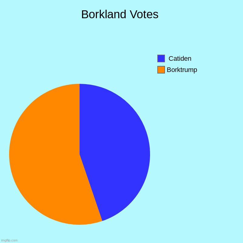 President vote chart. | Borkland Votes | Borktrump,  Catiden | image tagged in charts,pie charts | made w/ Imgflip chart maker