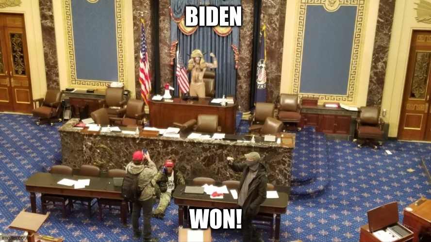 Capitol Invasion | BIDEN; WON! | image tagged in capitol invasion | made w/ Imgflip meme maker