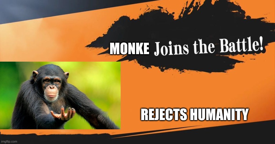 Smash Bros. | MONKE; REJECTS HUMANITY | image tagged in smash bros | made w/ Imgflip meme maker