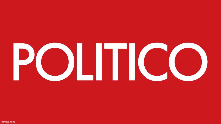 Politico logo | image tagged in politico banner red,politics,news,current events,mainstream media,media | made w/ Imgflip meme maker