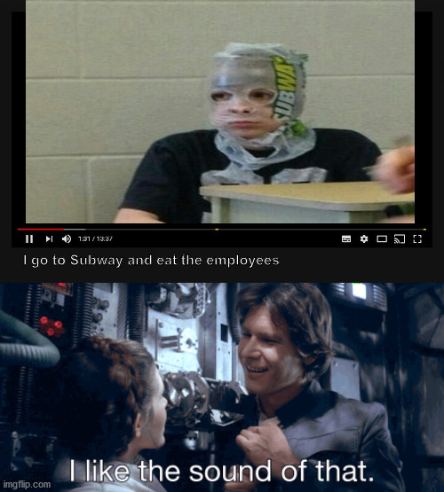 Subway | I go to Subway and eat the employees | image tagged in youtube video screen,subway,eating,weird | made w/ Imgflip meme maker