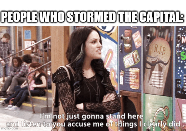 To those who stormed the capital | PEOPLE WHO STORMED THE CAPITAL: | image tagged in terrorists,politics,victorious,season 2 episode 4,jade west,elizabeth gilles | made w/ Imgflip meme maker