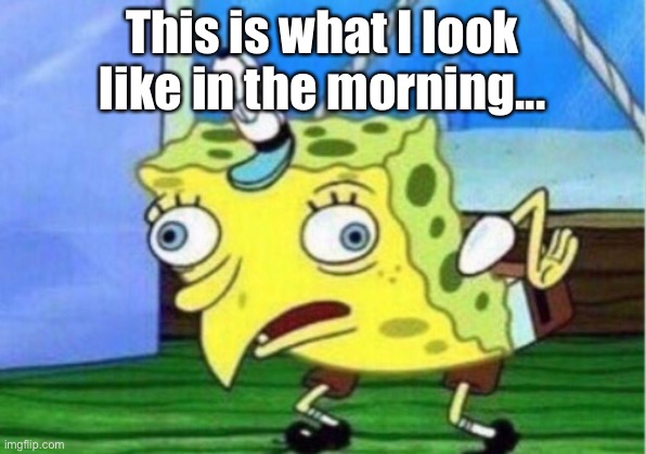 Morning me | This is what I look like in the morning... | image tagged in memes,mocking spongebob | made w/ Imgflip meme maker