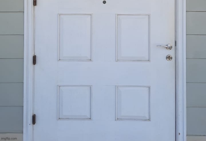 partial door- (this is my aunts door btw-) | made w/ Imgflip meme maker