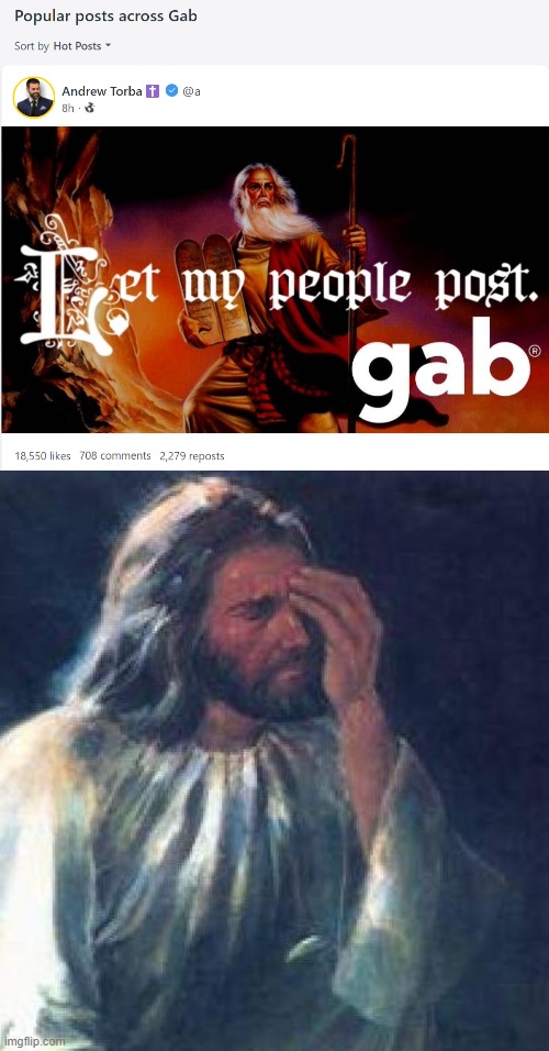 Let your people shitpost batty right-wing bigoted nonsense: okay bruh | image tagged in gab let my people post,jesus facepalm,social media,twitter,alt right,nope | made w/ Imgflip meme maker