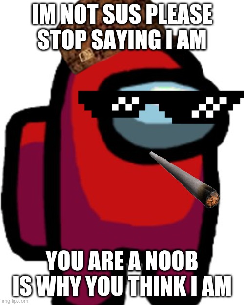 Bean | IM NOT SUS PLEASE STOP SAYING I AM; YOU ARE A NOOB IS WHY YOU THINK I AM | image tagged in bean | made w/ Imgflip meme maker