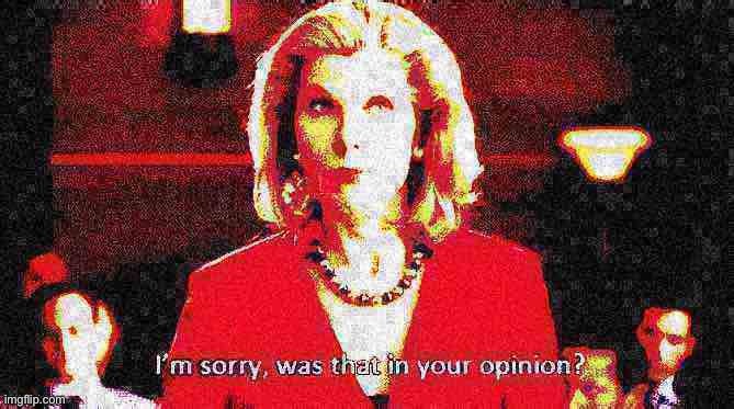 Diane Lockhart I’m sorry was that in your opinion deep-fried 1 | image tagged in diane lockhart i m sorry was that in your opinion deep-fried 1 | made w/ Imgflip meme maker