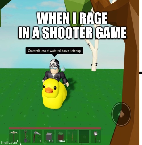 Rage | WHEN I RAGE IN A SHOOTER GAME | image tagged in roblox,rage | made w/ Imgflip meme maker